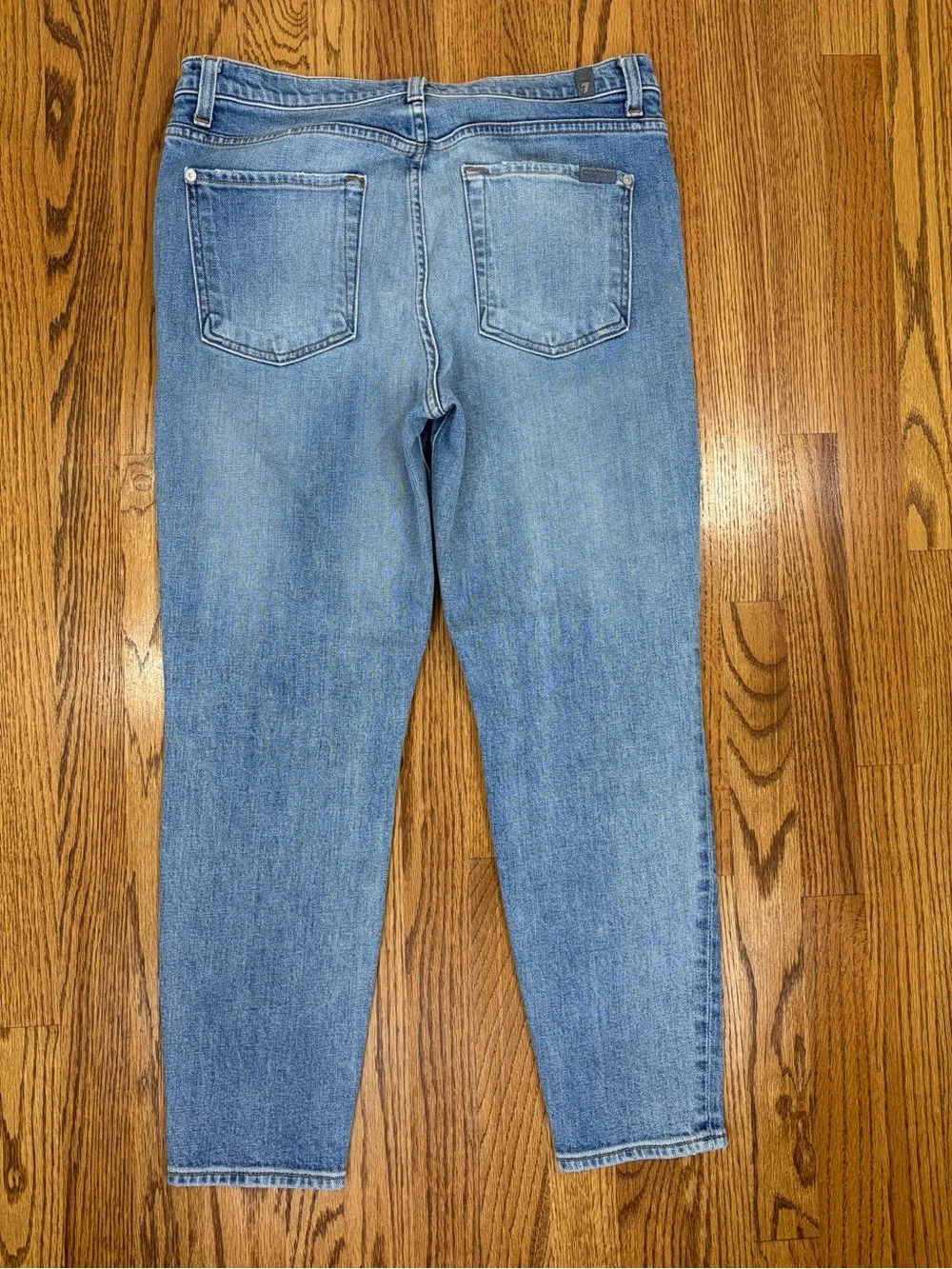 7 For All Mankind Asymmetrical Cross-over Fly Blue Jeans (31) - Picture 2 of 8